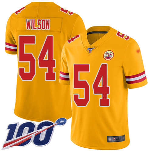 Men Kansas City Chiefs 54 Wilson Damien Limited Gold Inverted Legend 100th Season Nike NFL Jersey